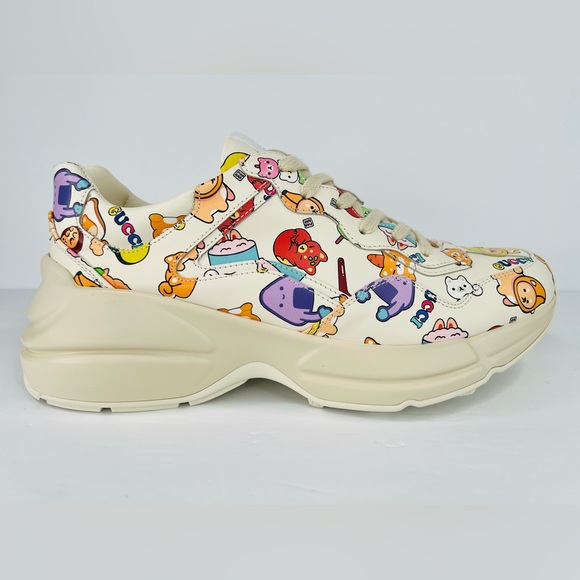 GUCCI Rhyton Love Parade Anime Zoo Animal Logo Women Sneakers Size EU 40.5 - Picture 10 of 13
